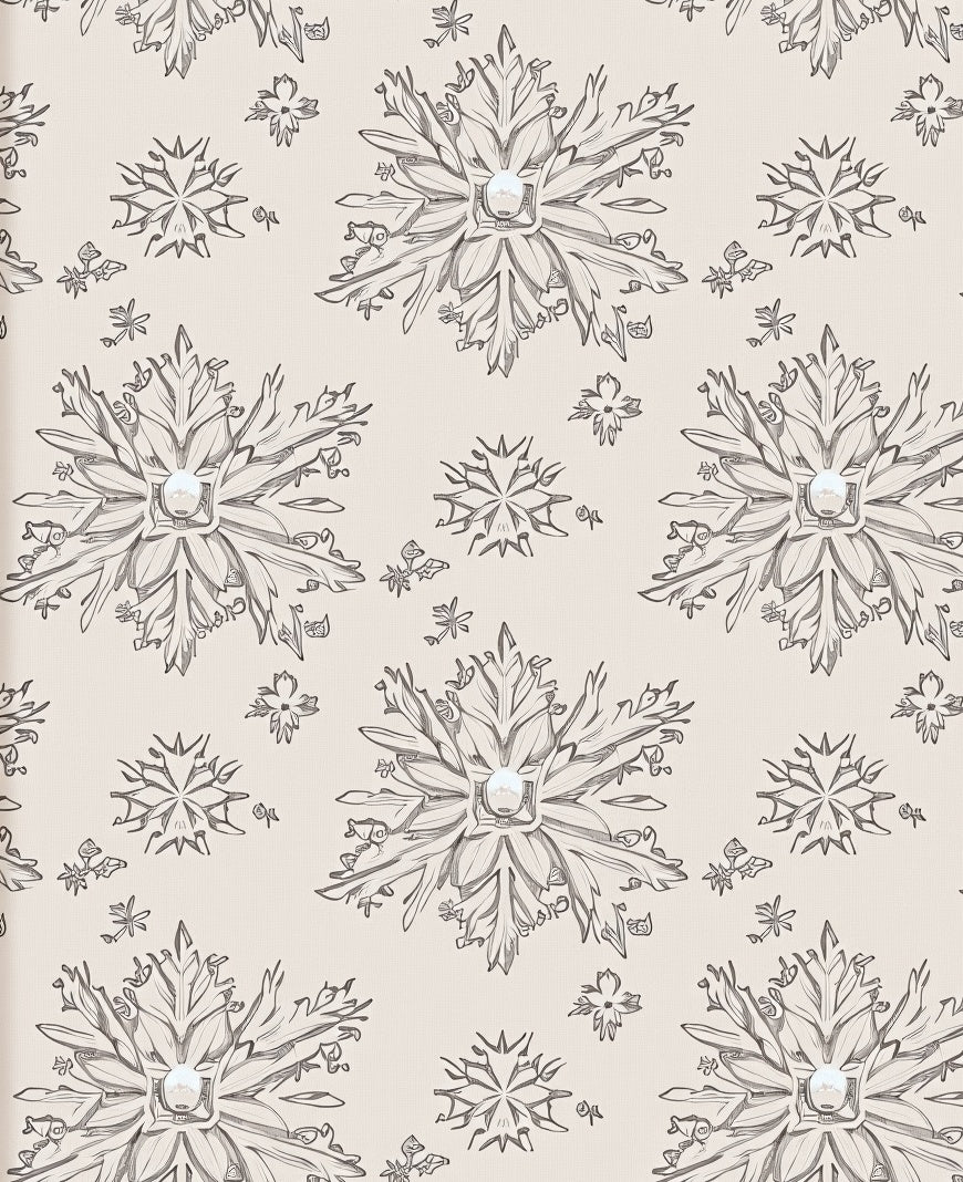 Ethereal Winter Snowflake Sketch Rug