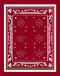 Crimson Snowflake Border Medallion Rug