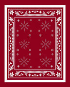 Crimson Snowflake Border Medallion Rug