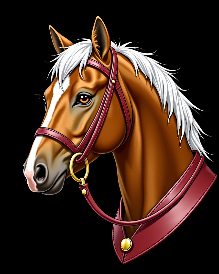 Majestic Chestnut Horse Portrait Rug