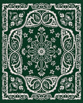 Forest Green Vintage Floral Medallion Rug