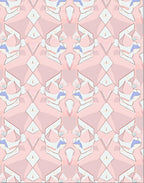 Pale Rose Geometric Crystal Arrangement Rug