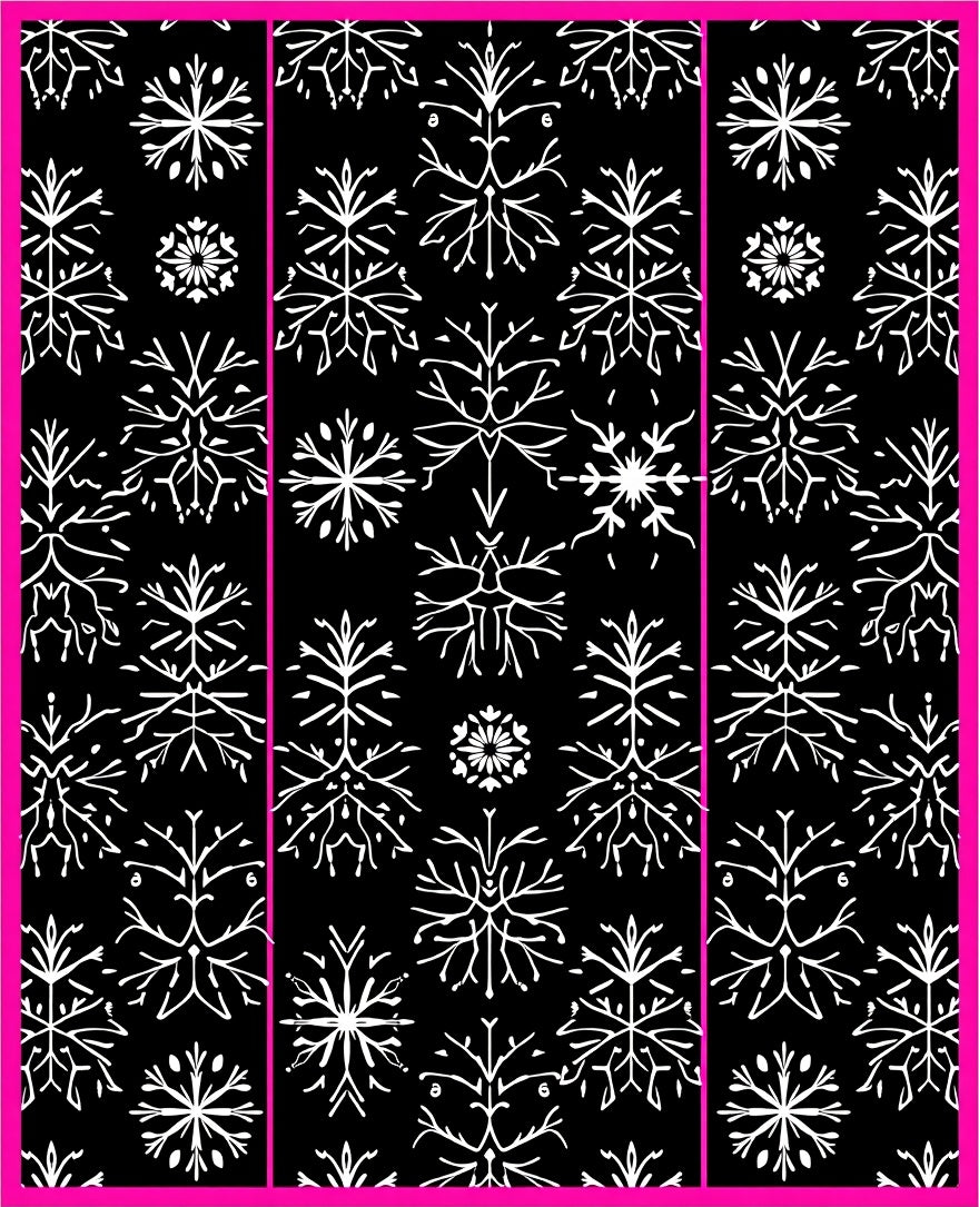 Black White Snowflake Tree Medallion Rug