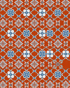Oriental Blue White Floral Lattice Rug