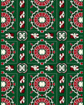 Vibrant Red Floral Medallion Art Rug