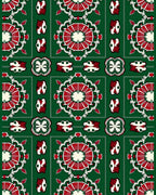 Vibrant Red Floral Medallion Art Rug