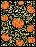 Autumn Orange Pumpkin Vine Art Rug