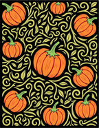 Autumn Orange Pumpkin Vine Art Rug