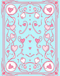 Sweet Pink Heart Art Nouveau Rug