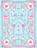 Sweet Pink Heart Art Nouveau Rug