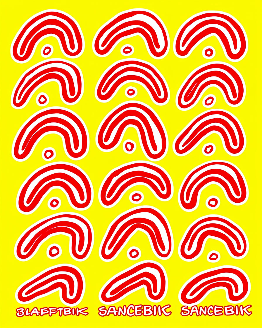 Red White Arch Boomerang Harmony Rug