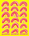 Red White Arch Boomerang Harmony Rug