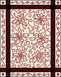 Scarlet Bloom Vine Composition Rug