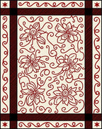 Scarlet Bloom Vine Composition Rug
