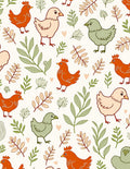Farming Fun Chicken Foliage Repeat Rug
