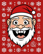 Festive Red Santa Snowflakes Holiday Rug