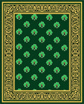 Lucky Green Clover Floral Border Rug