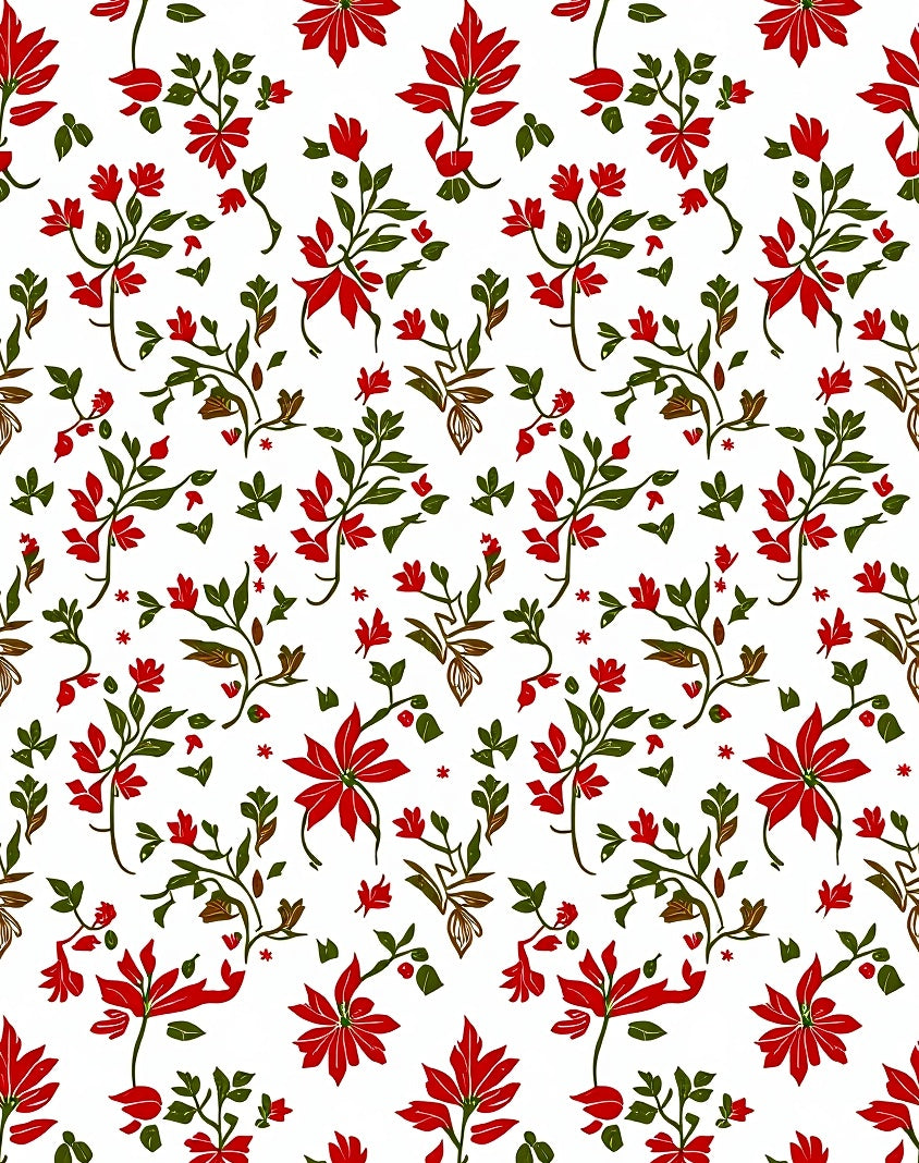 Crimson Floral Vine Garden Rug