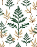Green and Gold Leaf Arrangement Rug