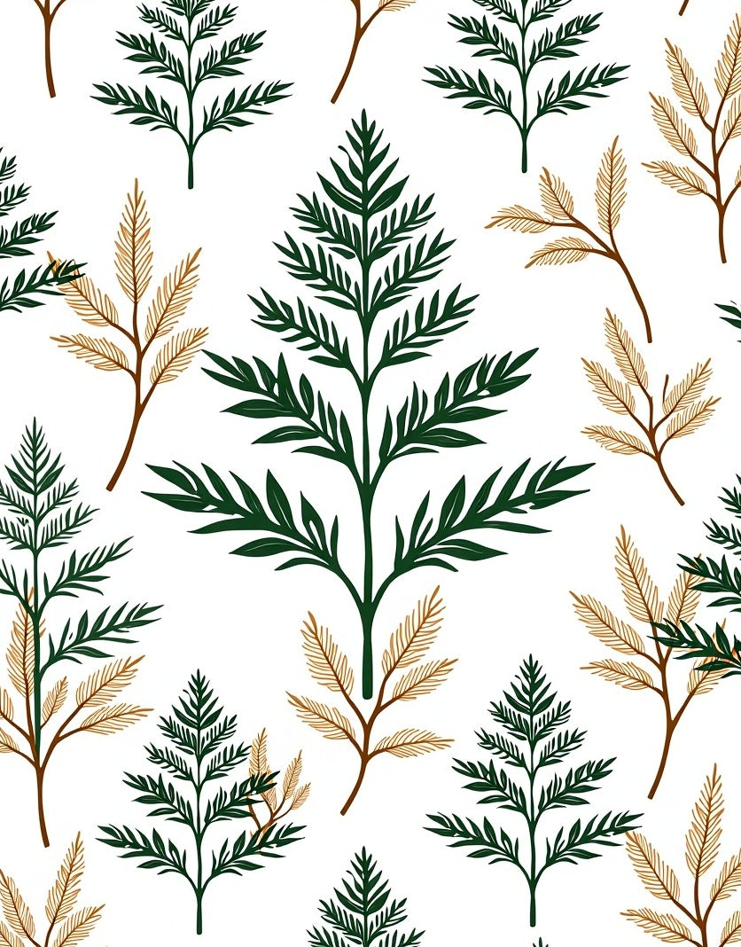 Green and Gold Leaf Arrangement Rug