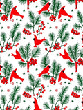 Red Cardinal Winter Berry Pine Boughs Rug