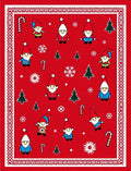 Festive Gnomes Candy Canes Trees Rug