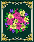 Vibrant Pink Rose Yellow Daisy Bouquet Rug