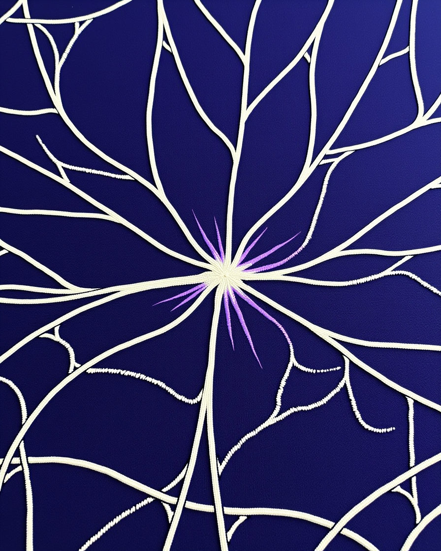Deep Blue Radiant Starburst Rug