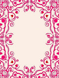 Vibrant Pink Floral Heart Swirl Border Rug