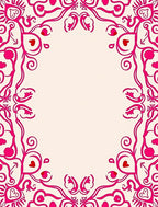 Vibrant Pink Floral Heart Swirl Border Rug