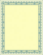 Pale Yellow Teal Ornate Border Rug