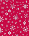 Winter Snowflakes Crimson Medallion Rug