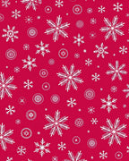 Winter Snowflakes Crimson Medallion Rug