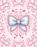Pretty Pink Blush Bow Floral Rug