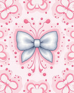 Pretty Pink Blush Bow Floral Rug