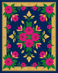Vibrant Rose Garden Border Rug