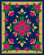 Vibrant Rose Garden Border Rug