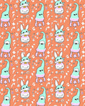 Whimsical Mint Bunny Cloud Characters Rug