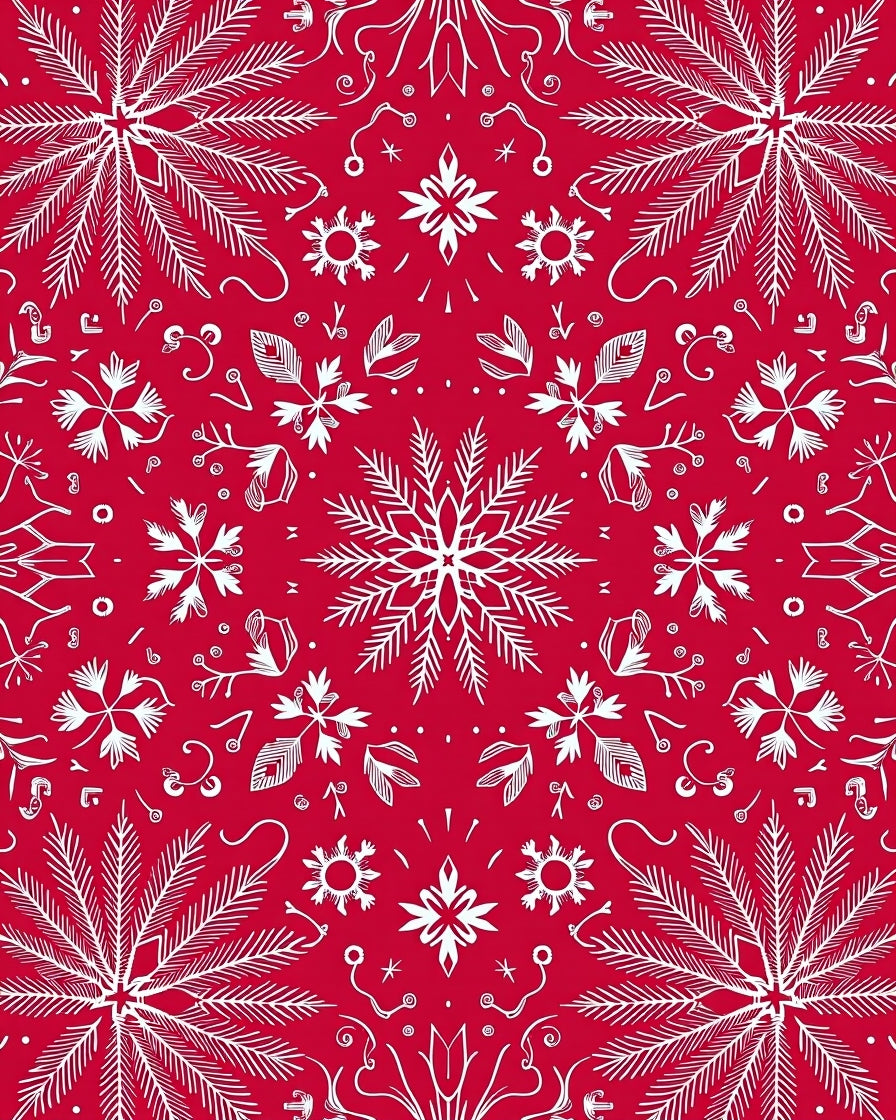 Crimson White Mandala Medallion Rug