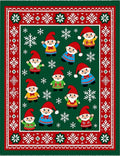 Festive Gnome Snowflakes Green Red Rug