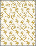 Golden Botanical Branches Swirl Rug