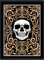 Black Golden Skull Ornament Rug