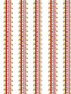 Red Golden Bordered Vertical Stripe Rug