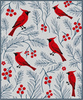 Red Cardinal Winter Berry Arrangement Rug