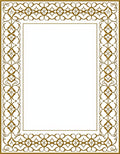 Golden Ornate Vintage Scroll Border Rug