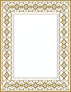 Golden Ornate Vintage Scroll Border Rug