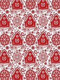 Red Gingerbread Houses Snowflake Garland Rug