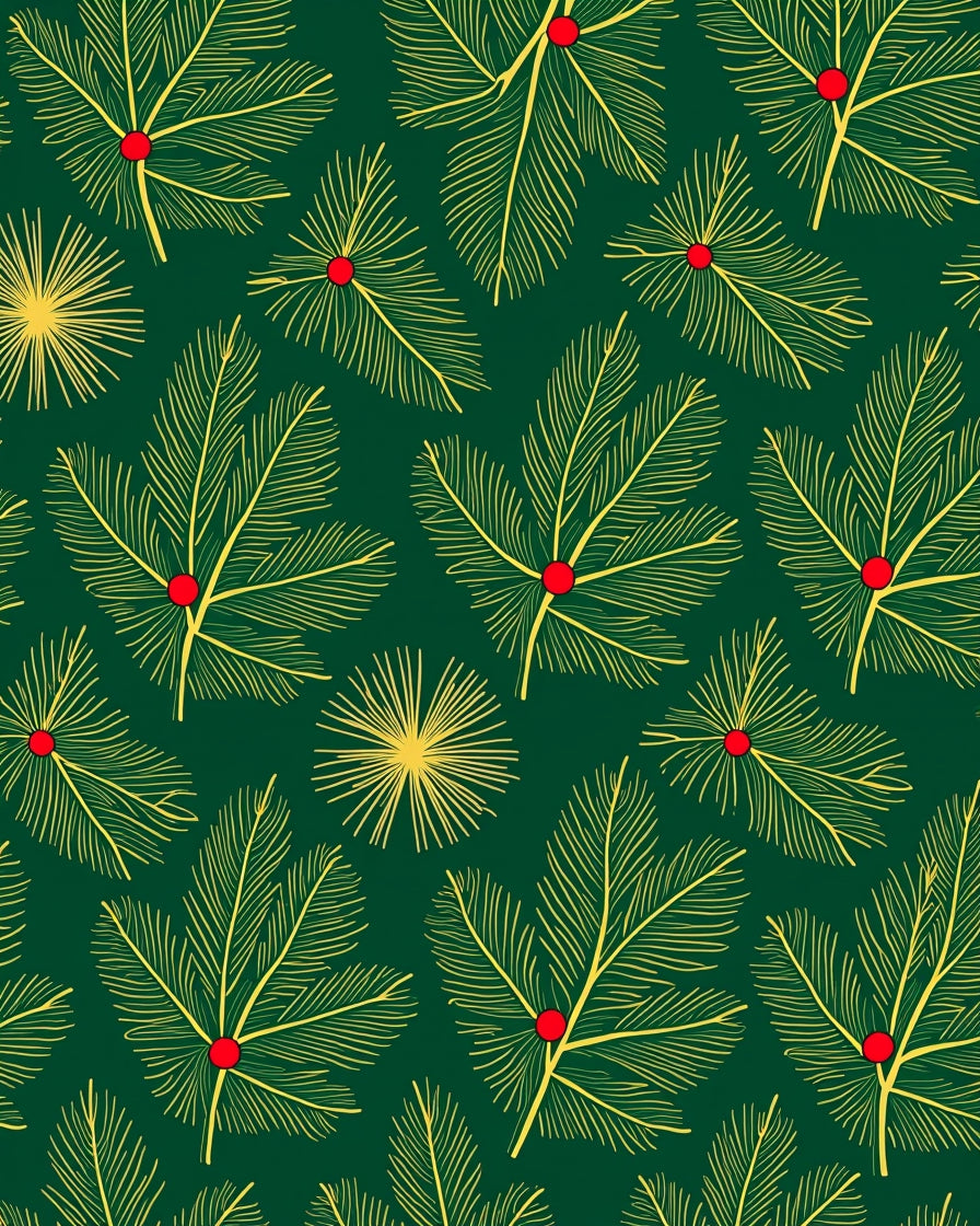 Green Pine Needle Berry Radiance Rug