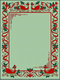 Festive Red Sleigh Holly Border Rug