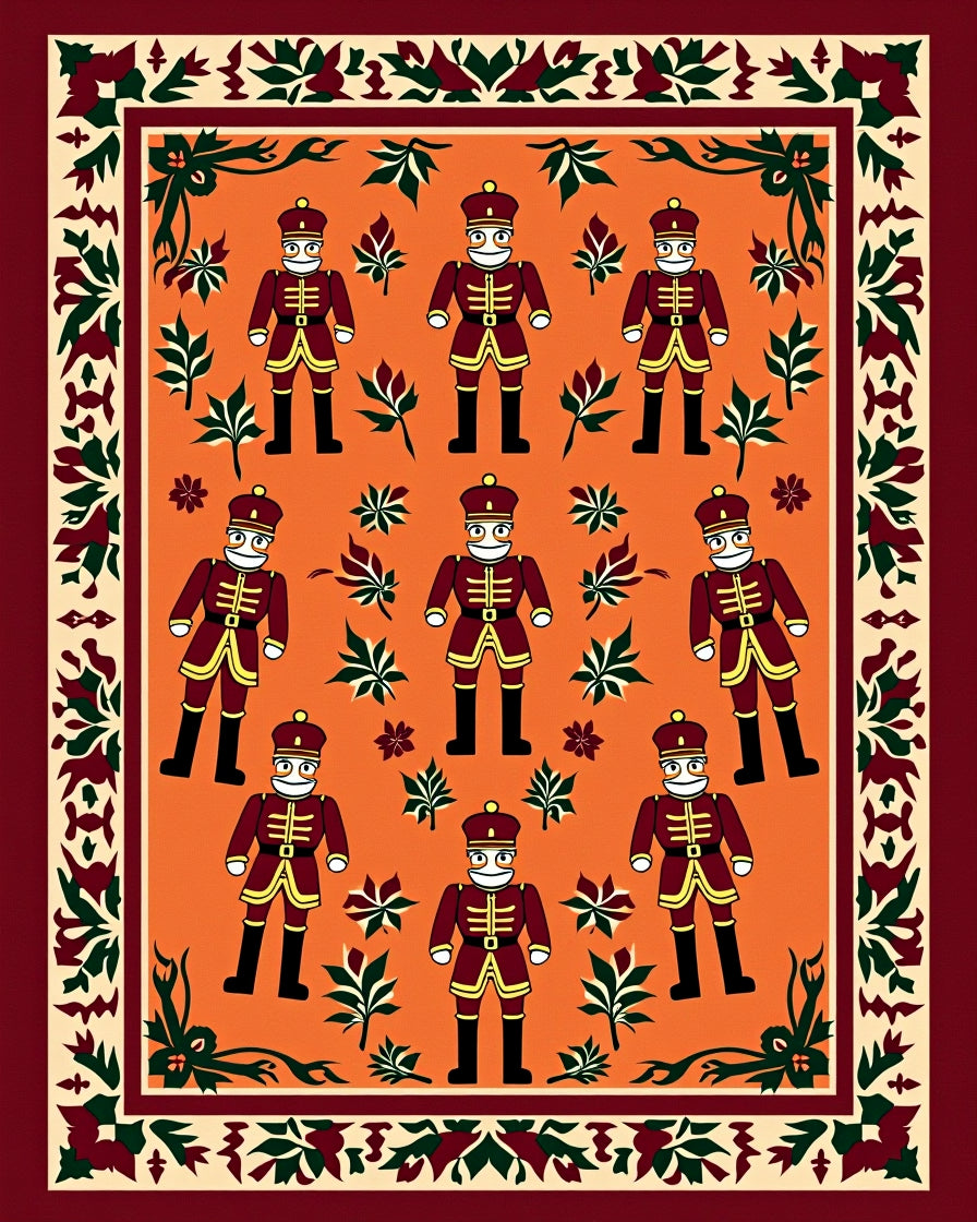 Crimson Soldier Foliage Border Rug